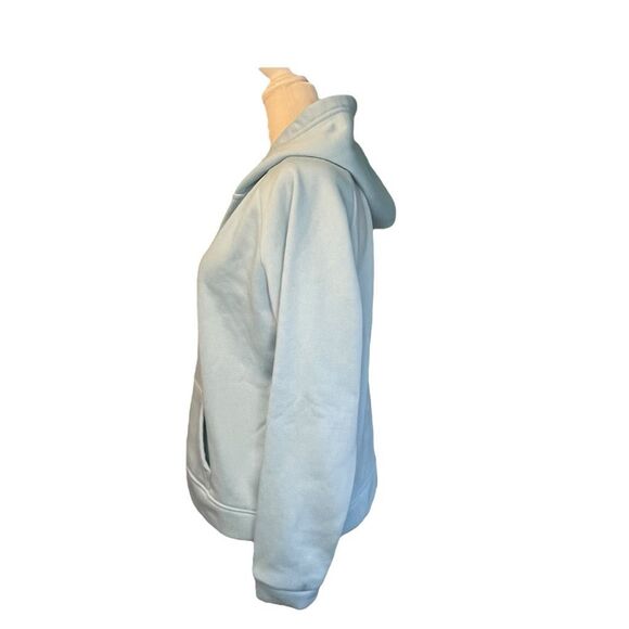 Snap Front Hoodie Sweatshirt Blue Super Soft Fleece Long Sleeve Pull-Over S - Picture 2 of 4